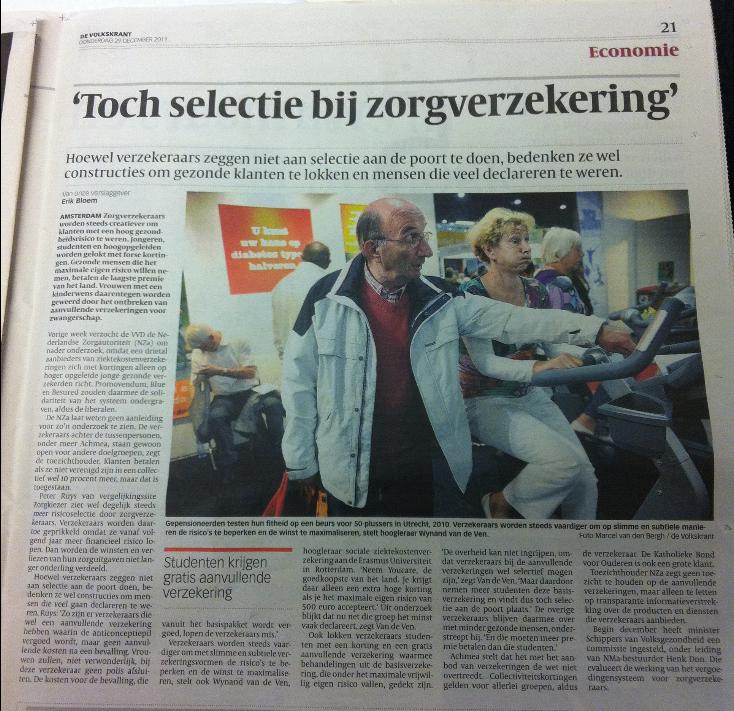 ZorgKiezer.nl in De Volkskrant