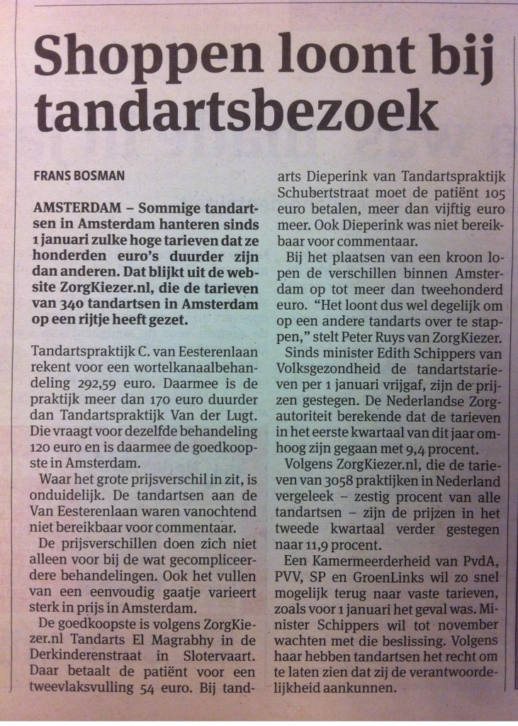 ZorgKiezer in het Parool