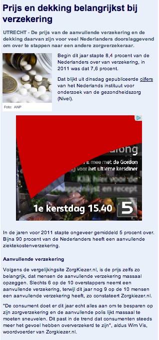 ZorgKiezer op Nu.nl 18december